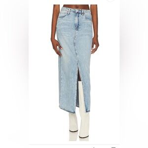 NWT BLANKNYC Mid Rise Denim Maxi Skirt in In My Mind